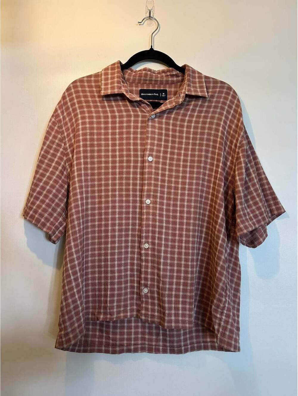 Abercrombie & Fitch Orange Cropped Men's Button Up M